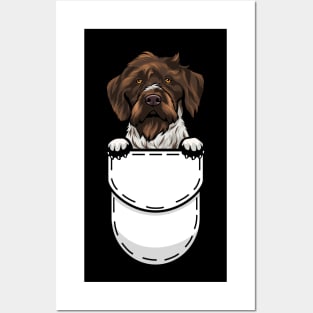 Funny German Wirehaired Pointer Pocket Dog Posters and Art